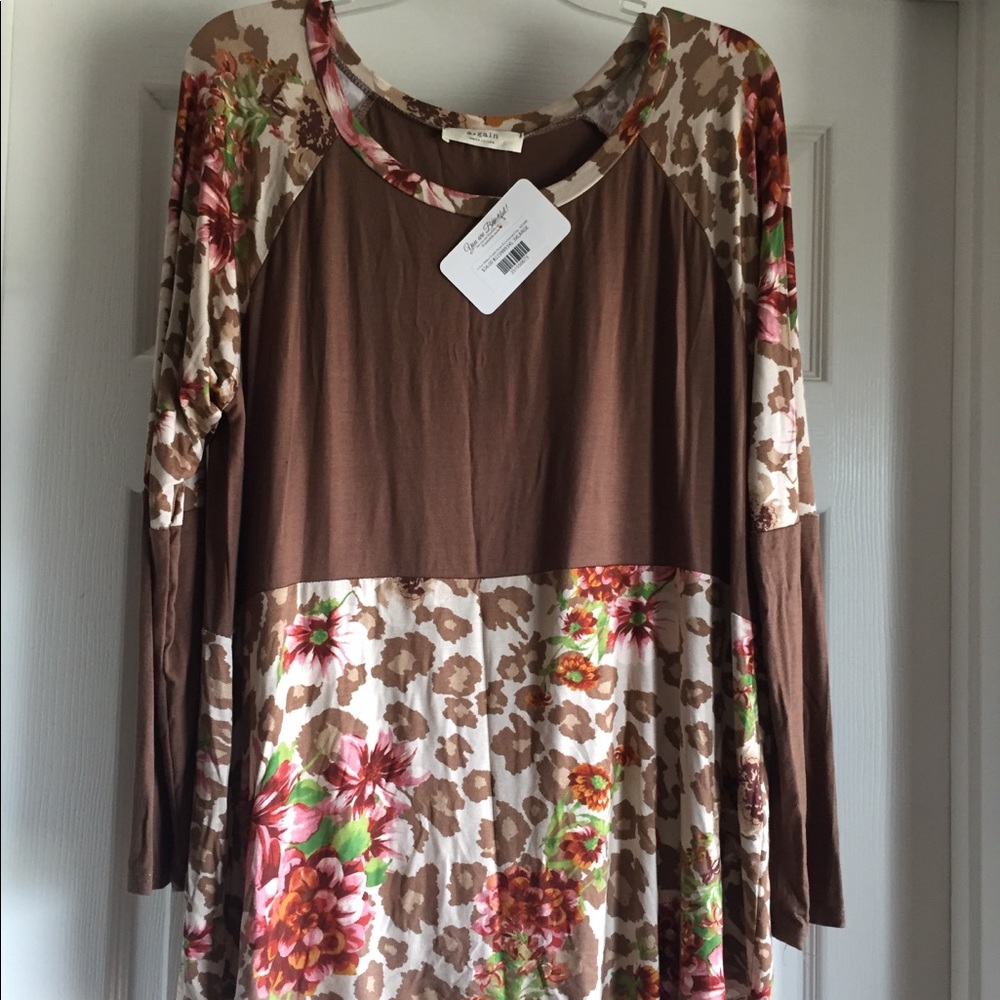 Leopard/floral shirt